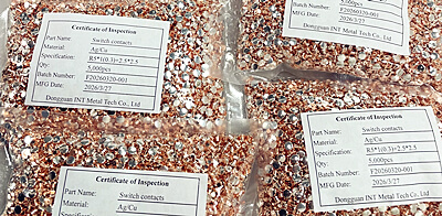 Penghantaran stabil untuk sesentuh perak AgCu Bimetal rivet